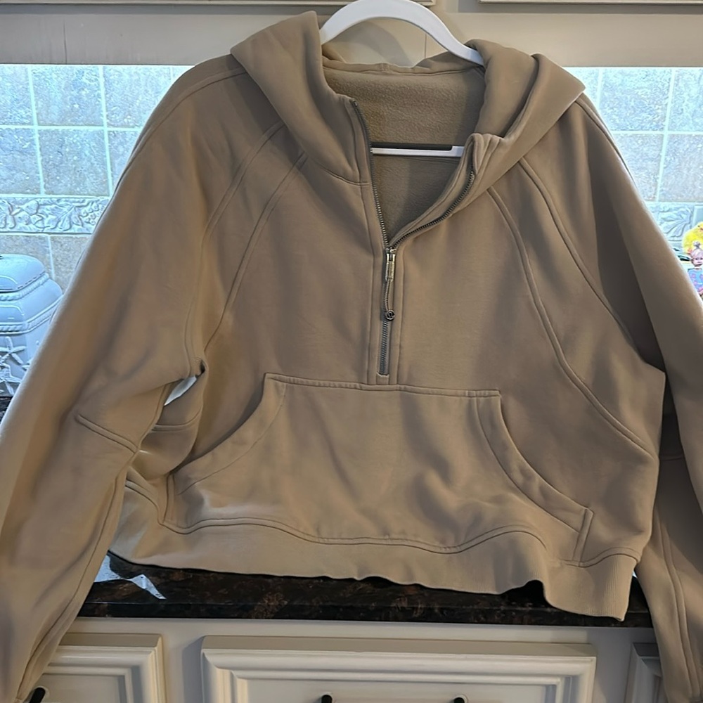 Lululemon Oversized Half-zip Hoodie. Size XL/XXL tan color